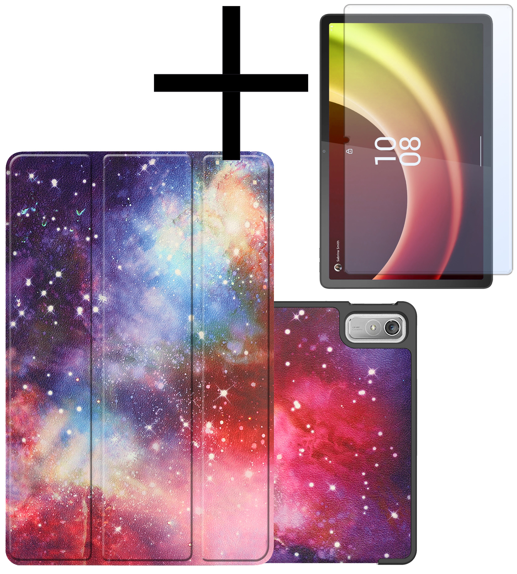 NoXx Hoesje Geschikt voor Lenovo Tab P11 (2e Gen) Hoesje Case Hard Cover Hoes Book Case Met Screenprotector - Galaxy