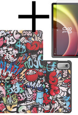 NoXx Hoesje Geschikt voor Lenovo Tab P11 (2e Gen) Hoesje Case Hard Cover Hoes Book Case Met Screenprotector - Graffity