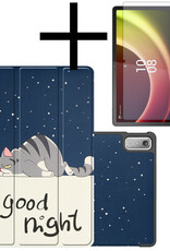 NoXx Hoesje Geschikt voor Lenovo Tab P11 (2e Gen) Hoesje Case Hard Cover Hoes Book Case Met Screenprotector - Kat