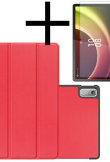 NoXx Hoesje Geschikt voor Lenovo Tab P11 (2e Gen) Hoesje Case Hard Cover Hoes Book Case Met Screenprotector - Rood