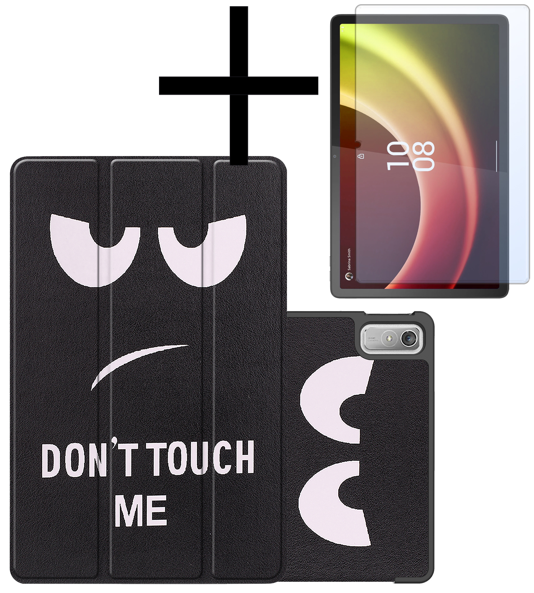 NoXx Hoesje Geschikt voor Lenovo Tab P11 (2e Gen) Hoesje Case Hard Cover Hoes Book Case Met Screenprotector - Don't Touch Me