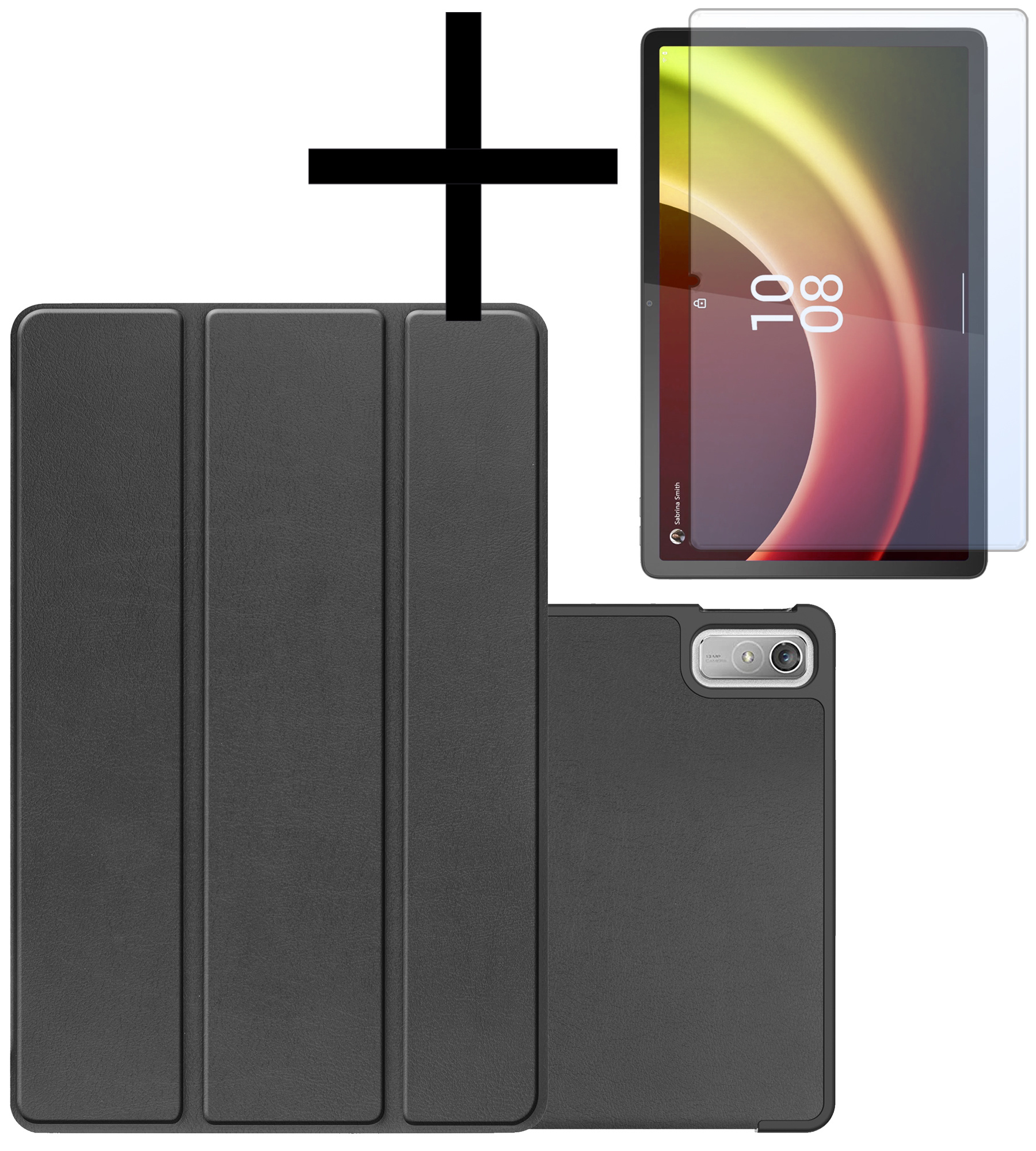 NoXx Hoesje Geschikt voor Lenovo Tab P11 (2e Gen) Hoesje Case Hard Cover Hoes Book Case Met Screenprotector - Zwart