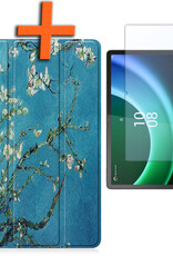 Nomfy Hoes Geschikt voor Lenovo Tab P11 (2e Gen) Hoes Tri-fold Tablet Hoesje Case Met Screenprotector - Hoesje Geschikt voor Lenovo Tab P11 (2nd Gen) Hoesje Hardcover Bookcase - Bloesem