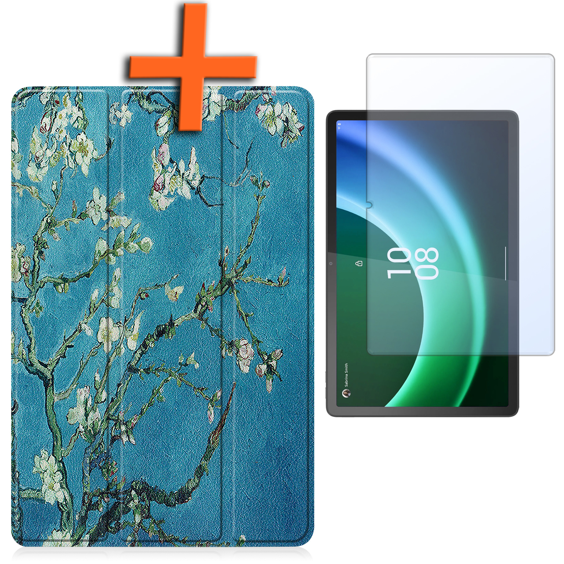 Nomfy Hoes Geschikt voor Lenovo Tab P11 (2e Gen) Hoes Tri-fold Tablet Hoesje Case Met Screenprotector - Hoesje Geschikt voor Lenovo Tab P11 (2nd Gen) Hoesje Hardcover Bookcase - Bloesem