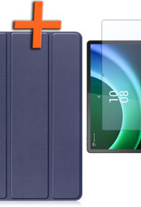 Lenovo Tab P11 2nd Gen Hoes Book Case Cover Met Screenprotector - Lenovo Tab P11 2nd Gen Book Case - Lenovo Tab P11 (2e Gen) Hoesje Met Beschermglas - Donker Blauw