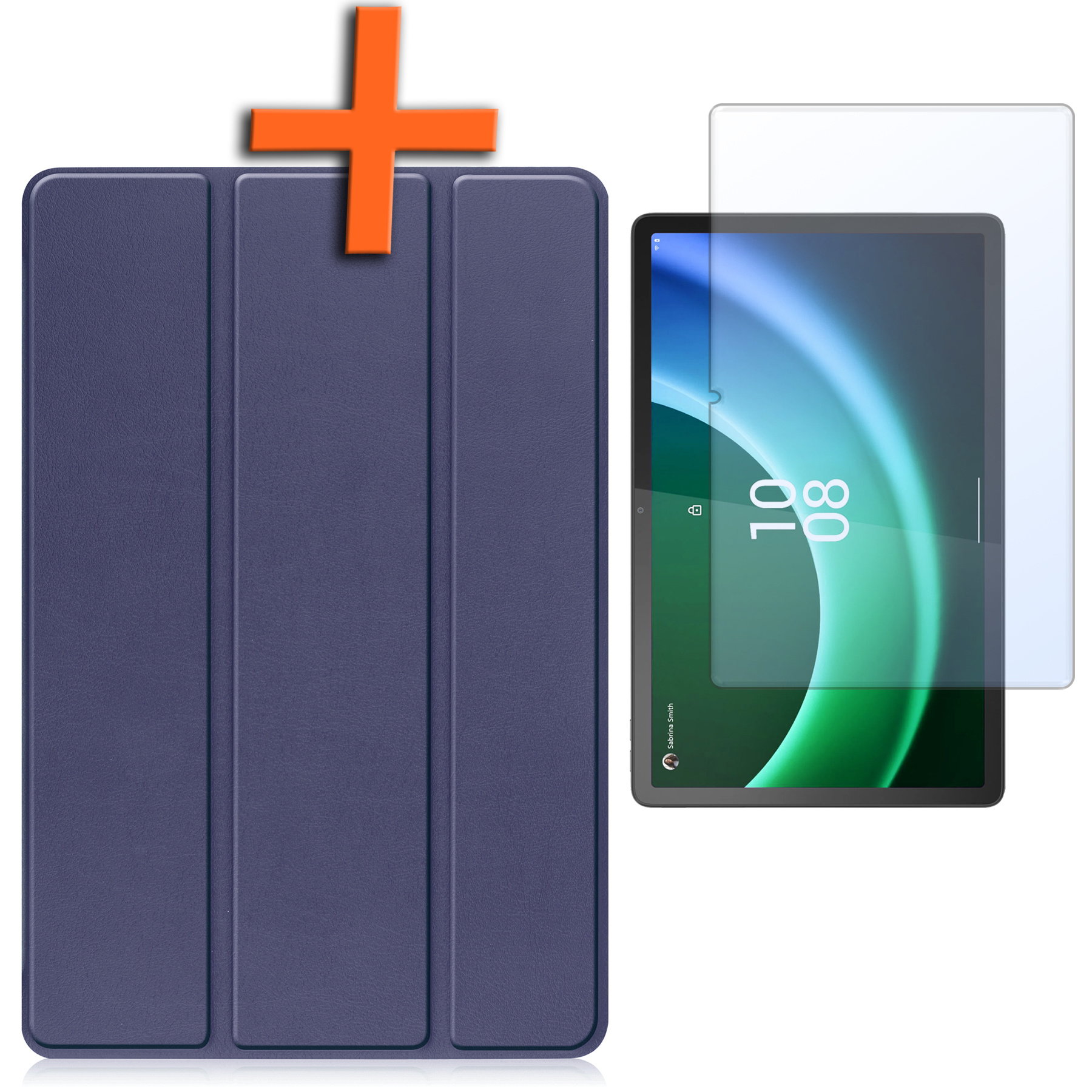 Nomfy Hoes Geschikt voor Lenovo Tab P11 (2e Gen) Hoes Tri-fold Tablet Hoesje Case Met Screenprotector - Hoesje Geschikt voor Lenovo Tab P11 (2nd Gen) Hoesje Hardcover Bookcase - Donkerblauw