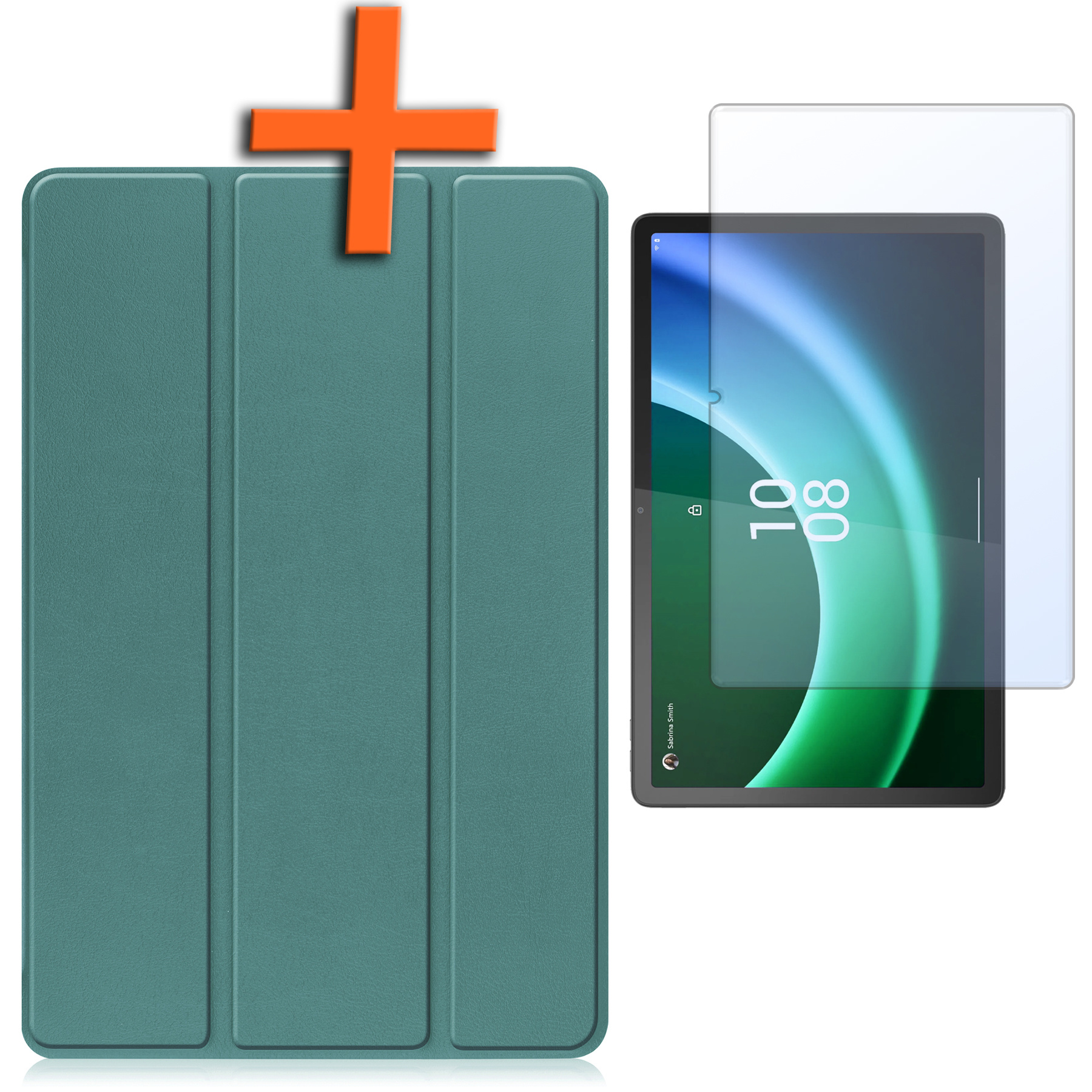 Nomfy Hoes Geschikt voor Lenovo Tab P11 (2e Gen) Hoes Tri-fold Tablet Hoesje Case Met Screenprotector - Hoesje Geschikt voor Lenovo Tab P11 (2nd Gen) Hoesje Hardcover Bookcase - Donkergroen