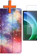 Nomfy Hoes Geschikt voor Lenovo Tab P11 (2e Gen) Hoes Tri-fold Tablet Hoesje Case Met Screenprotector - Hoesje Geschikt voor Lenovo Tab P11 (2nd Gen) Hoesje Hardcover Bookcase - Galaxy
