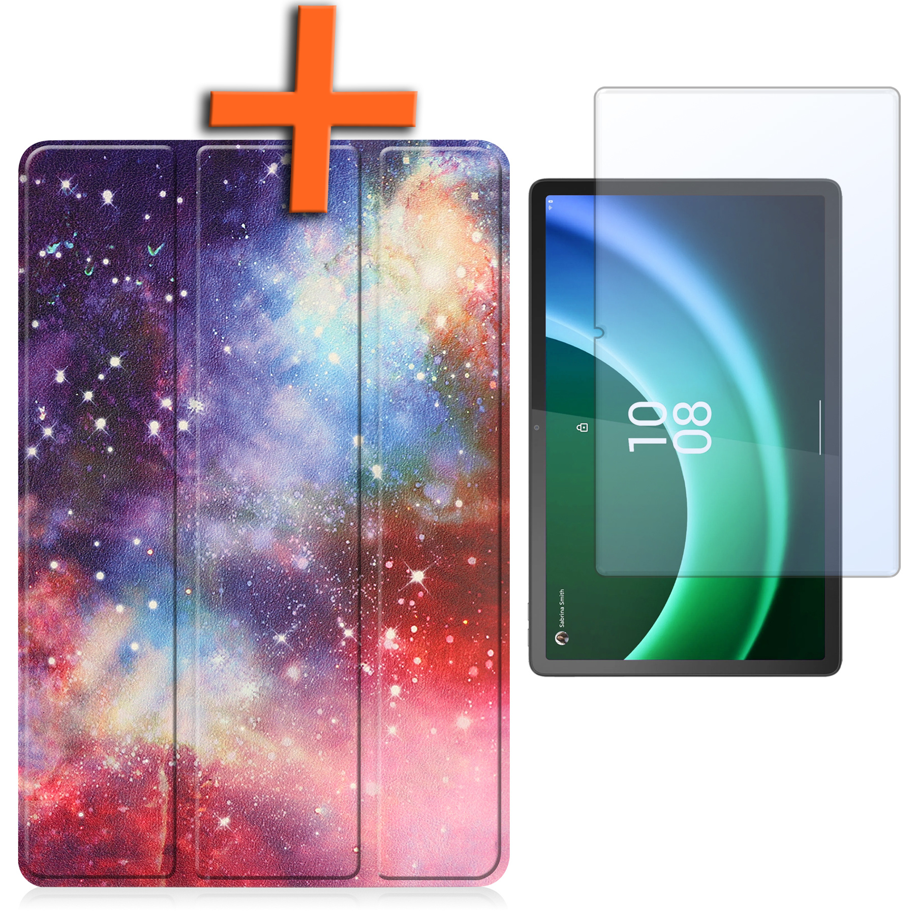 Nomfy Hoes Geschikt voor Lenovo Tab P11 (2e Gen) Hoes Tri-fold Tablet Hoesje Case Met Screenprotector - Hoesje Geschikt voor Lenovo Tab P11 (2nd Gen) Hoesje Hardcover Bookcase - Galaxy