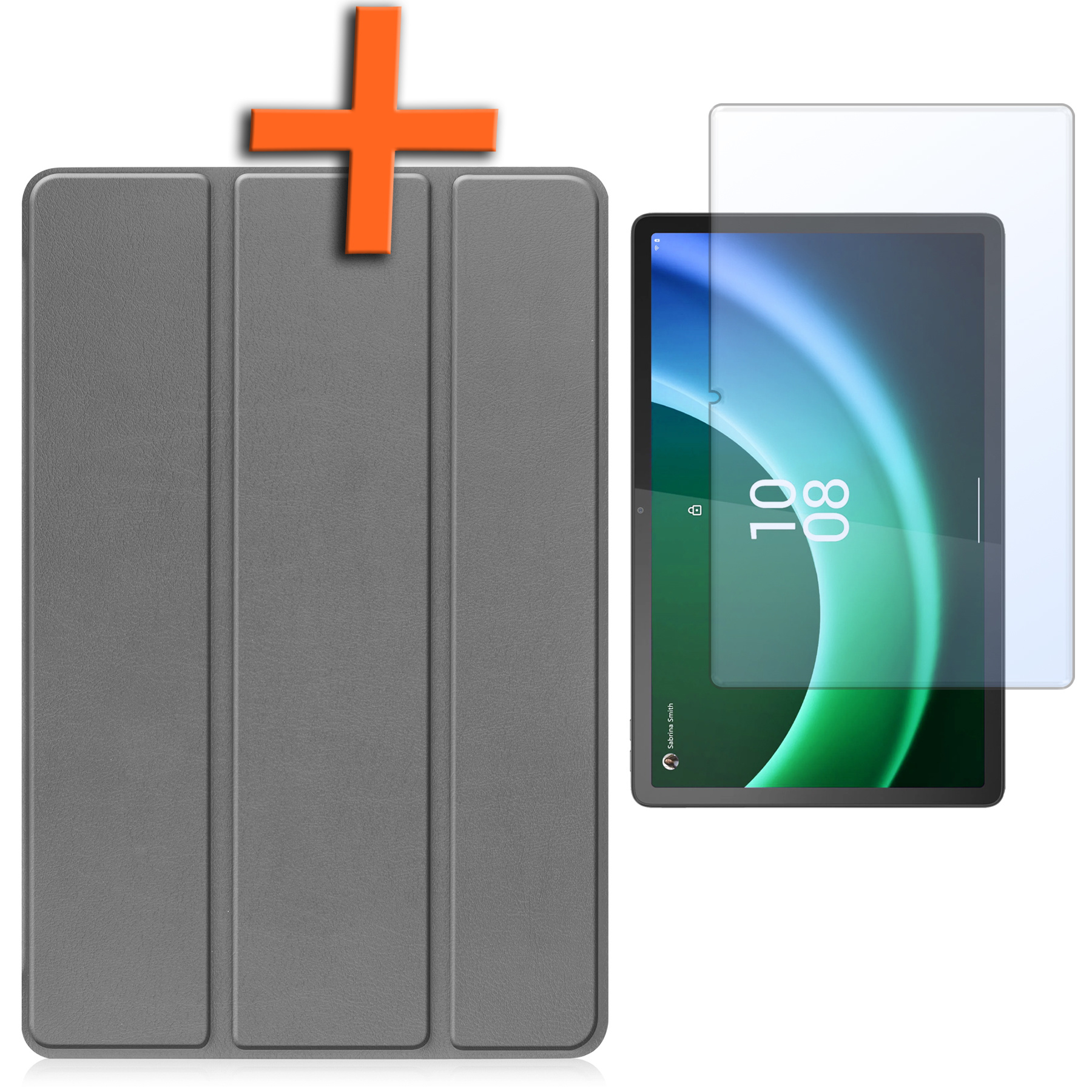 Nomfy Hoes Geschikt voor Lenovo Tab P11 (2e Gen) Hoes Tri-fold Tablet Hoesje Case Met Screenprotector - Hoesje Geschikt voor Lenovo Tab P11 (2nd Gen) Hoesje Hardcover Bookcase - Grijs