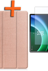 Nomfy Hoes Geschikt voor Lenovo Tab P11 (2e Gen) Hoes Tri-fold Tablet Hoesje Case Met Screenprotector - Hoesje Geschikt voor Lenovo Tab P11 (2nd Gen) Hoesje Hardcover Bookcase - Rosé goud