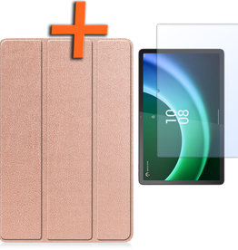 Nomfy Nomfy Lenovo Tab P11 (2e Gen) Hoes Met Screenprotector - Rosé Goud