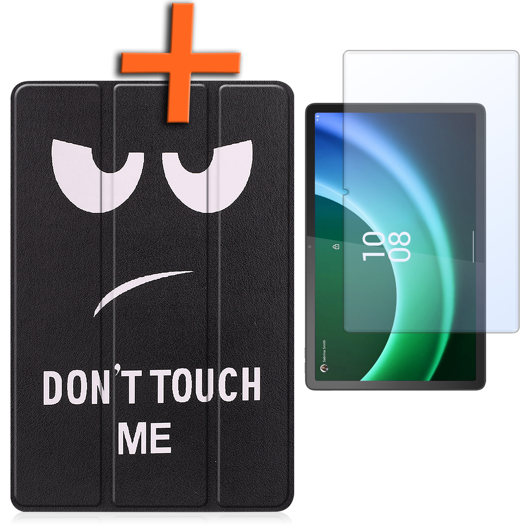 Nomfy Hoes Geschikt voor Lenovo Tab P11 (2e Gen) Hoes Tri-fold Tablet Hoesje Case Met Screenprotector - Hoesje Geschikt voor Lenovo Tab P11 (2nd Gen) Hoesje Hardcover Bookcase - Don't Touch Me