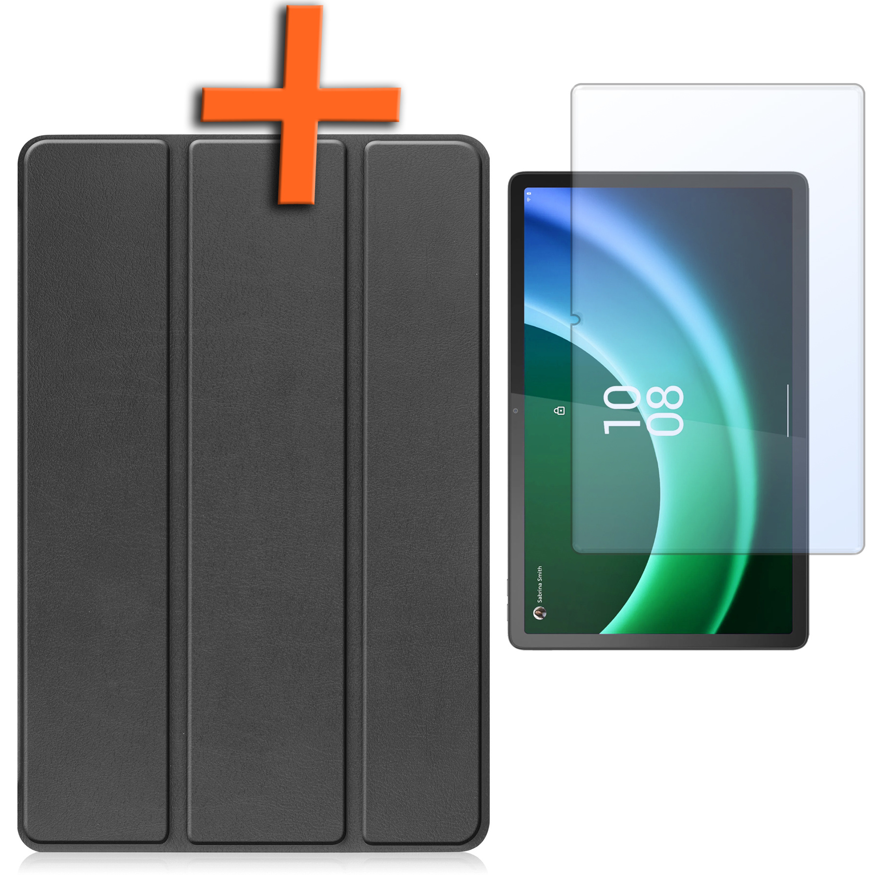 Nomfy Hoes Geschikt voor Lenovo Tab P11 (2e Gen) Hoes Tri-fold Tablet Hoesje Case Met Screenprotector - Hoesje Geschikt voor Lenovo Tab P11 (2nd Gen) Hoesje Hardcover Bookcase - Zwart