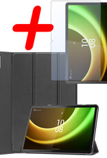 BASEY. Hoesje Geschikt voor Lenovo Tab P11 (2e Gen) Hoes Case Tablet Hoesje Tri-fold Met Screenprotector - Hoes Geschikt voor Lenovo Tab P11 (2nd Gen) Hoesje Hard Cover Bookcase Hoes - Zwart