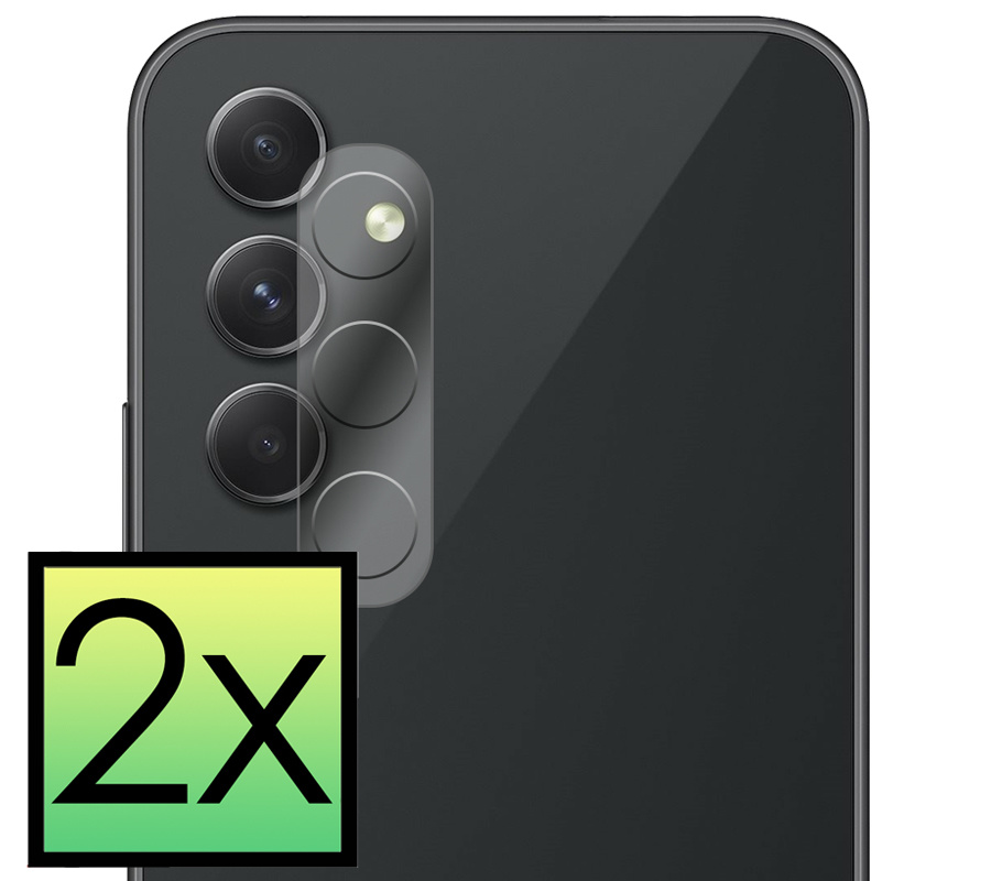 NoXx Screenprotector Geschikt voor Samsung A14 Camera Screenprotector Gehard Glas - Screenprotector Geschikt voor Samsung Galaxy A14 Screenprotector Camera Tempered Glass - 2x