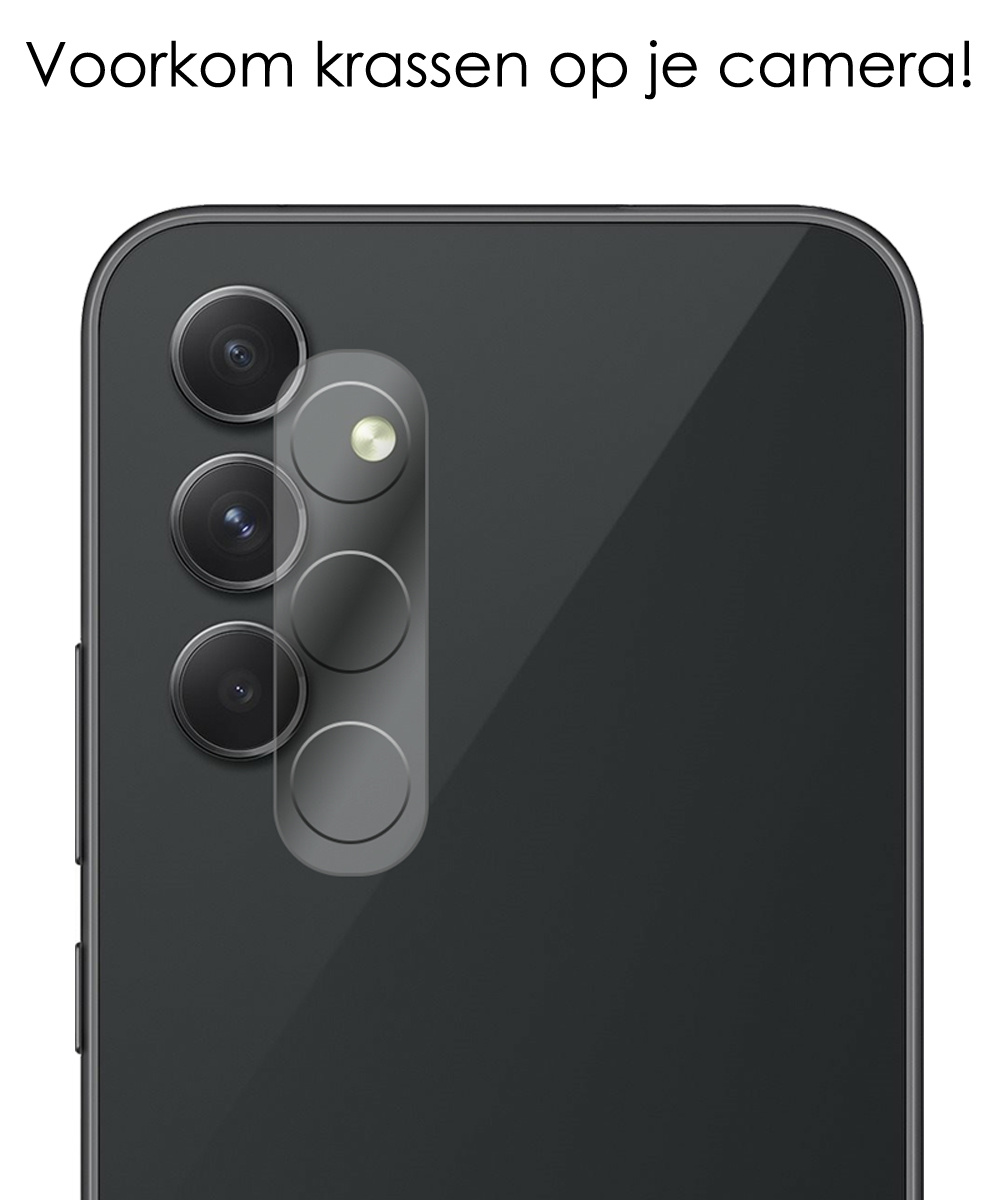 NoXx Screenprotector Geschikt voor Samsung A34 Camera Screenprotector Gehard Glas - Screenprotector Geschikt voor Samsung Galaxy A34 Screenprotector Camera Tempered Glass - 3x