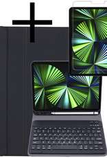 NoXx NoXx iPad Pro 11 inch (2022) Toetsenbordhoes Met Screenprotector - Zwart