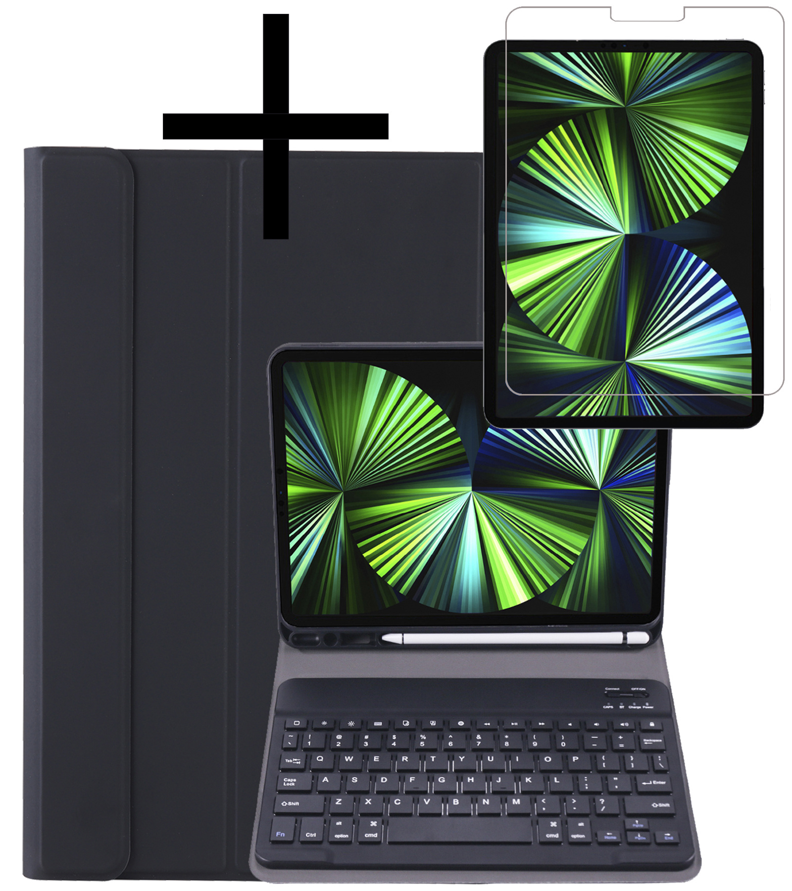 NoXx NoXx iPad Pro 11 inch (2022) Toetsenbordhoes Met Screenprotector - Zwart