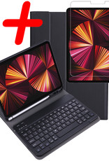 BASEY. BASEY. iPad Pro 11 inch (2022) Toetsenbordhoes Met Screenprotector - Zwart