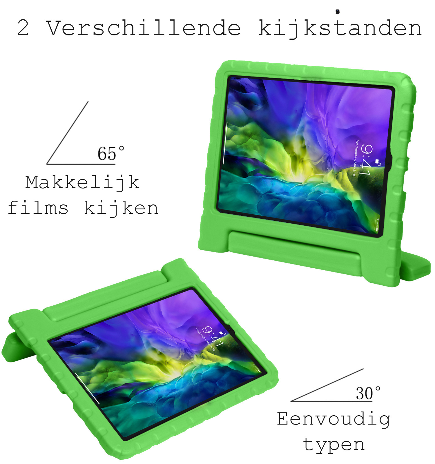 BASEY. BASEY. iPad Pro 11 inch (2021) Kinderhoes Met Screenprotector - Groen