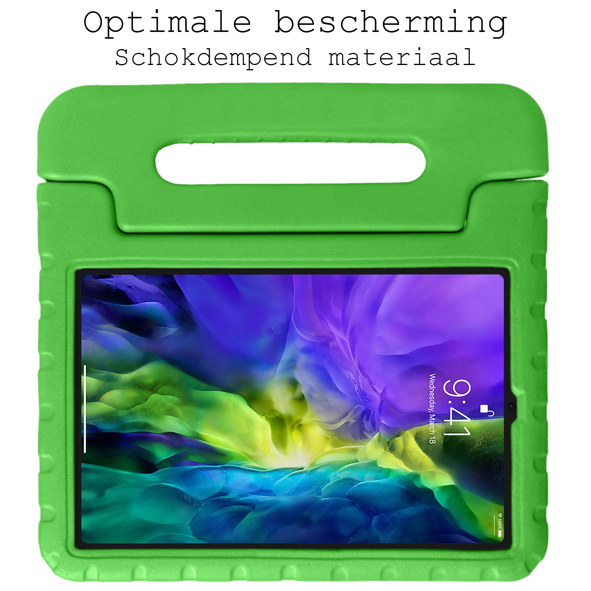 BASEY. BASEY. iPad Pro 11 inch (2021) Kinderhoes Met Screenprotector - Groen