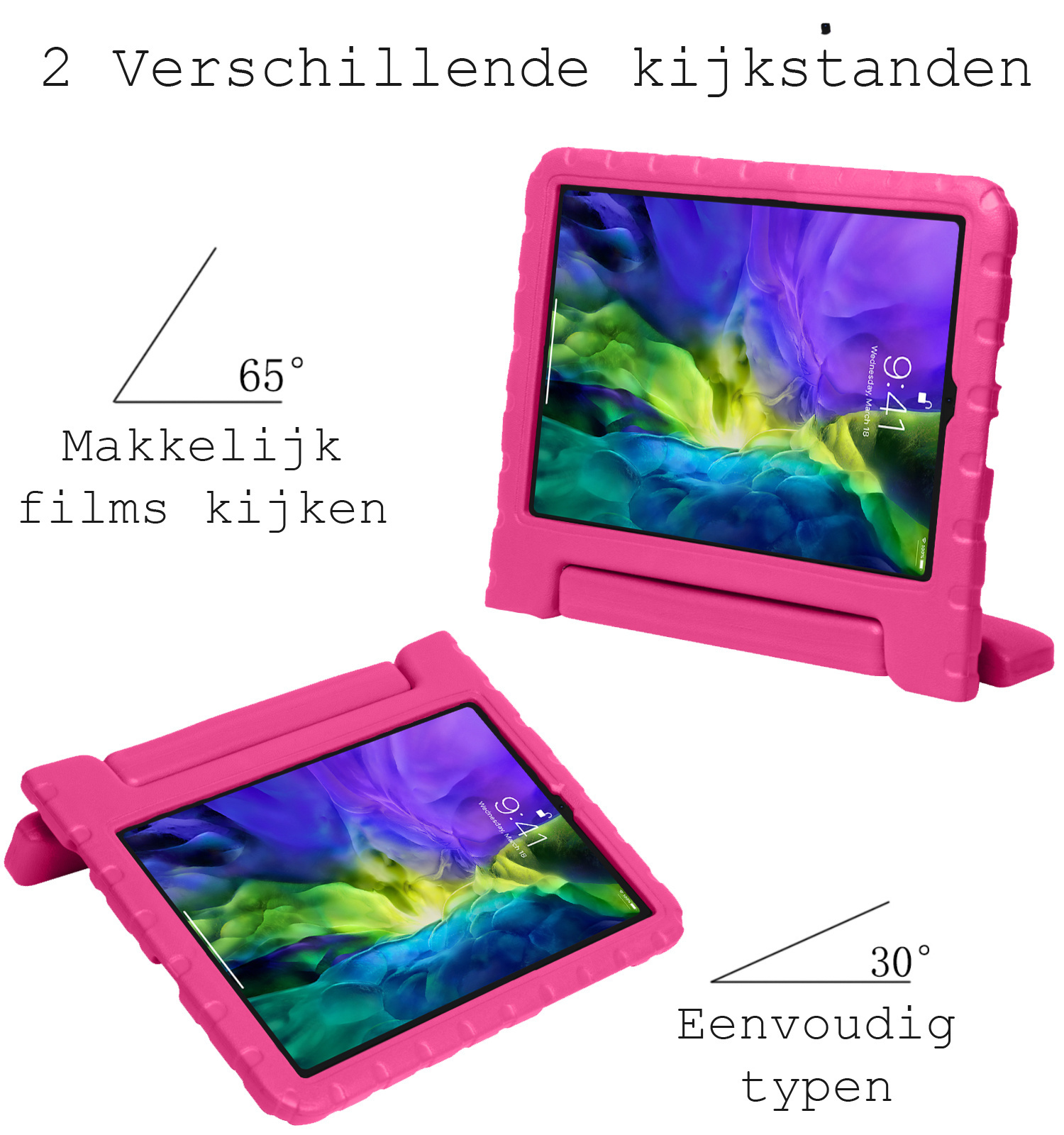 BASEY. BASEY. iPad Pro 11 inch (2021) Kinderhoes Met Screenprotector - Roze