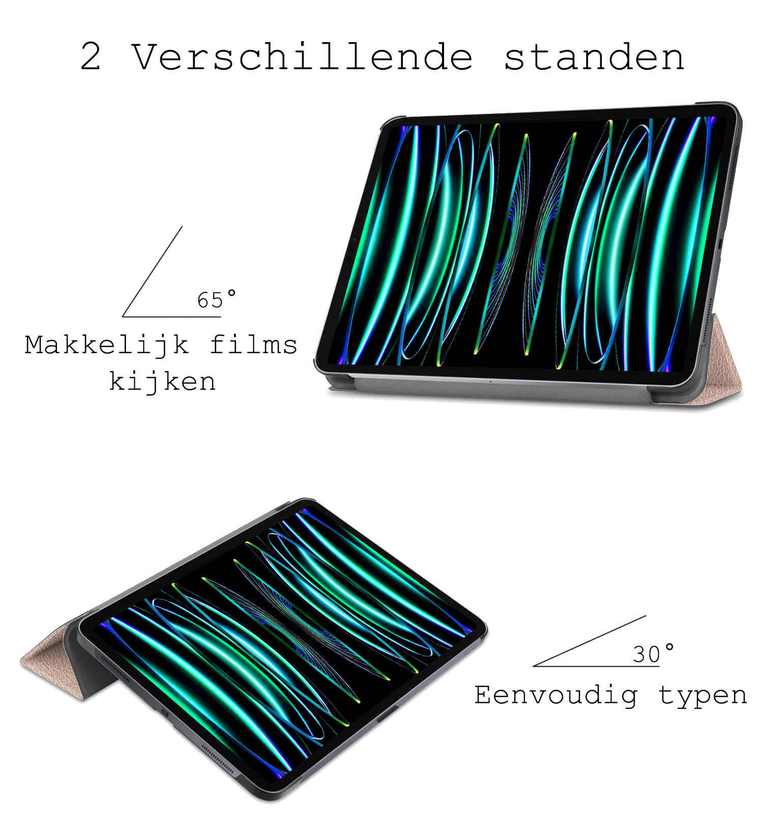 BASEY. BASEY. iPad Pro 11 inch (2022) Hoesje Met Screenprotector - Goud