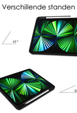 NoXx NoXx iPad Pro 11 inch (2021) Hoesje Met Apple Pencilhouder En Screenprotector - Zwart