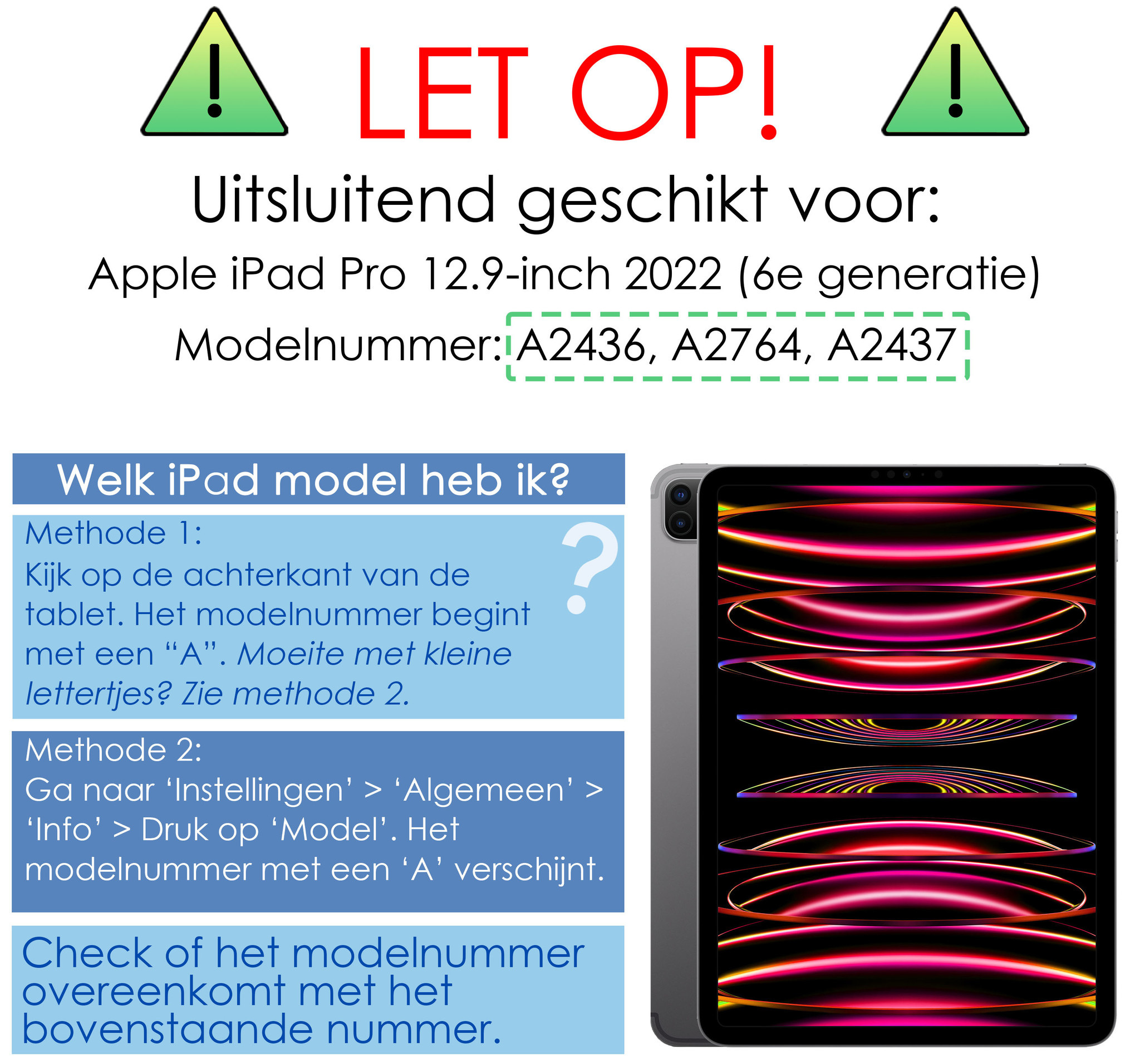 NoXx NoXx iPad Pro 12.9 inch (2022) Hoesje Met Screenprotector - Donkerblauw