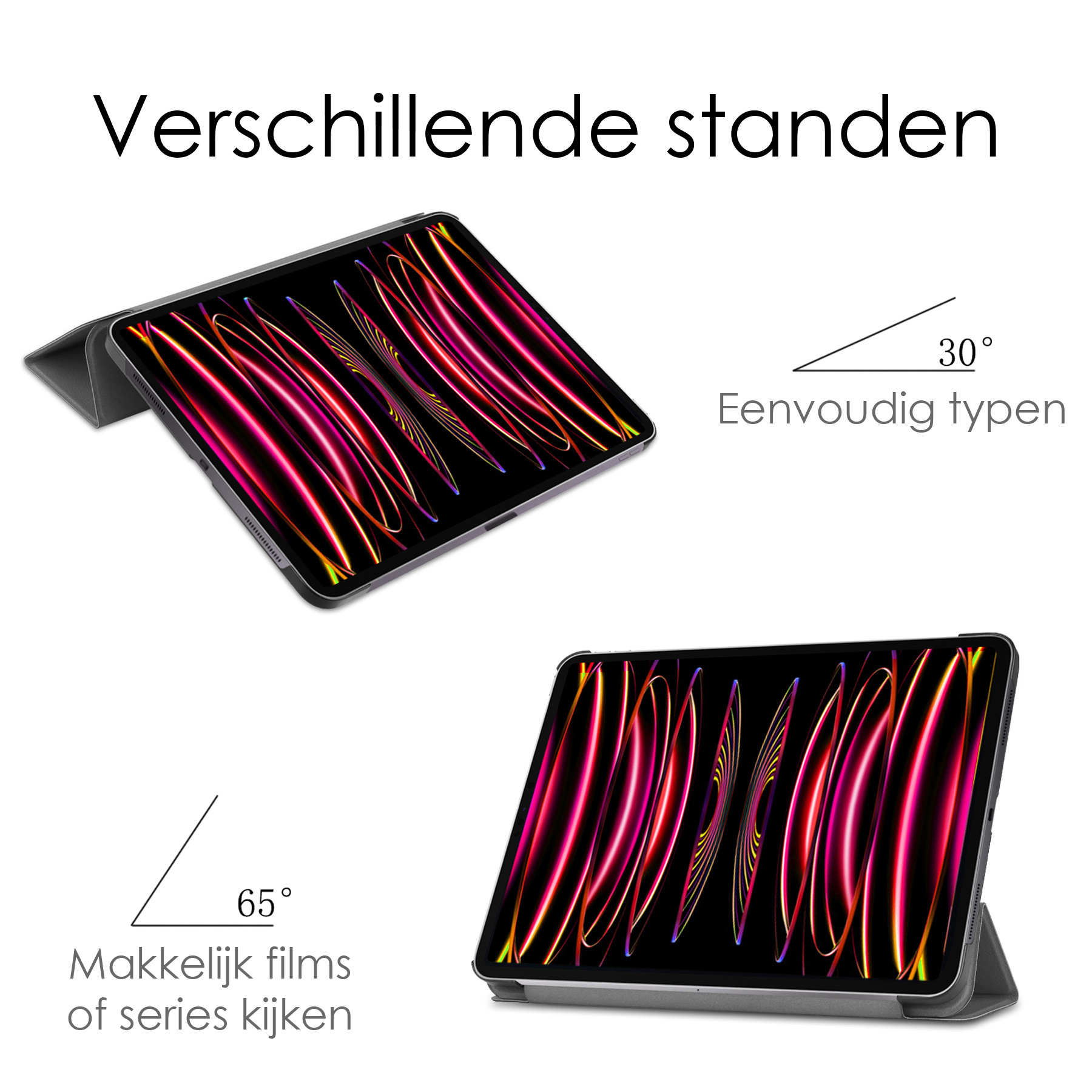 NoXx NoXx iPad Pro 12.9 inch (2022) Hoesje Met Screenprotector - Grijs