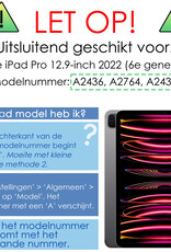 NoXx NoXx iPad Pro 12.9 inch (2022) Hoesje Met Screenprotector - Zwart