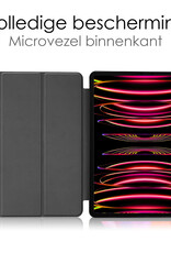 NoXx NoXx iPad Pro 12.9 inch (2022) Hoesje Met Apple Pencilhouder Met Screenprotector - Donkerblauw