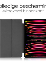 NoXx NoXx iPad Pro 12.9 inch (2022) Hoesje Met Apple Pencilhouder Met Screenprotector - Zwart