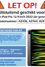 Nomfy Nomfy iPad Pro 12.9 inch (2022) Hoesje Met Apple Pencilhouder Met Screenprotector - Zwart