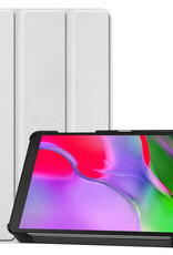 Nomfy Hoes Geschikt voor Samsung Galaxy Tab A 8.0 (2019) Hoes Tri-fold Tablet Hoesje Case - Hoesje Geschikt voor Samsung Tab A 8.0 (2019) Hoesje Hardcover Bookcase - Wit