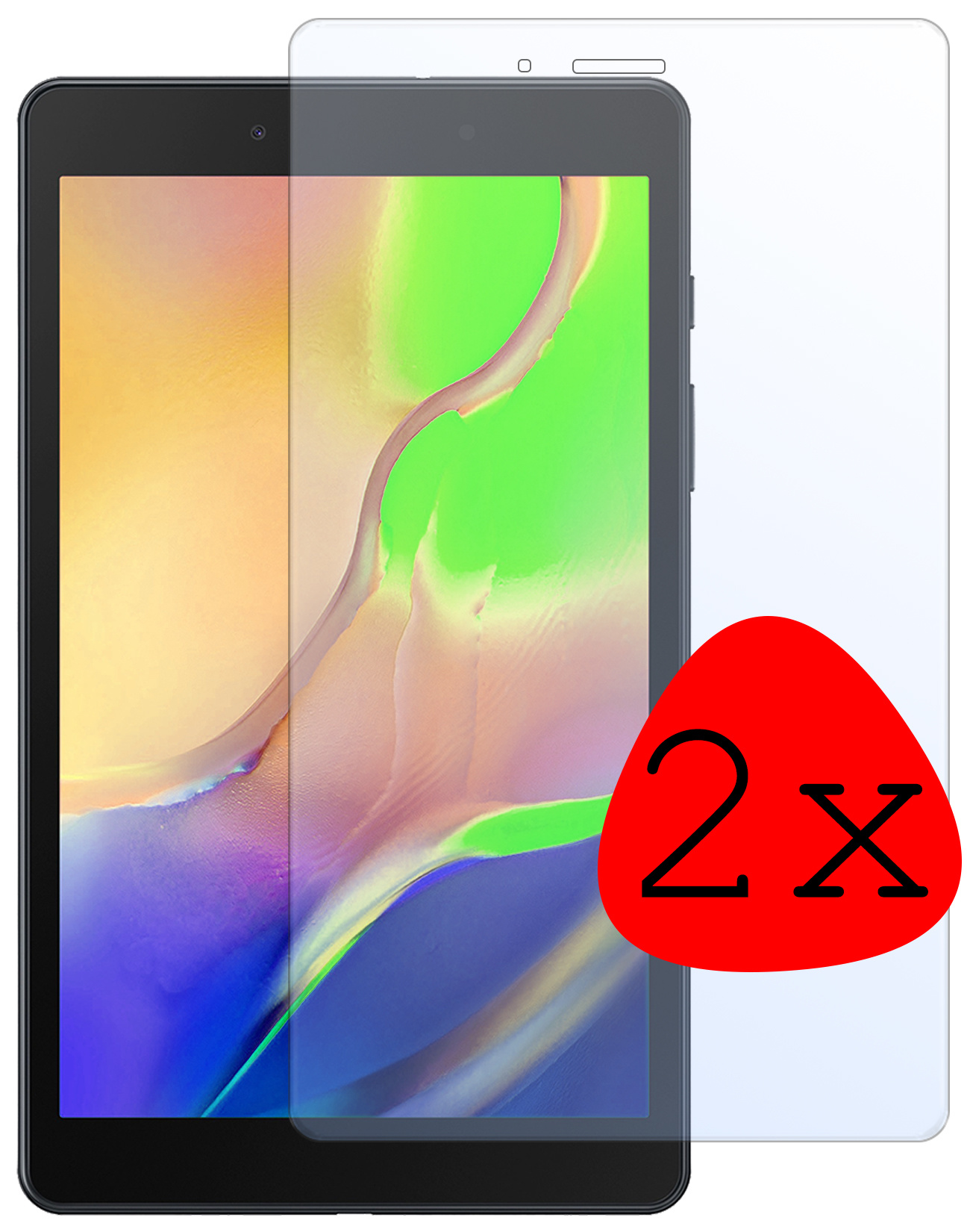 BASEY. Screenprotector Geschikt voor Samsung Galaxy Tab A 8.0 (2019) Screenprotector Tempered Glass - Screenprotector Geschikt voor Samsung Tab A 8.0 (2019) Screen Protector Beschermglas - 2 Stuks