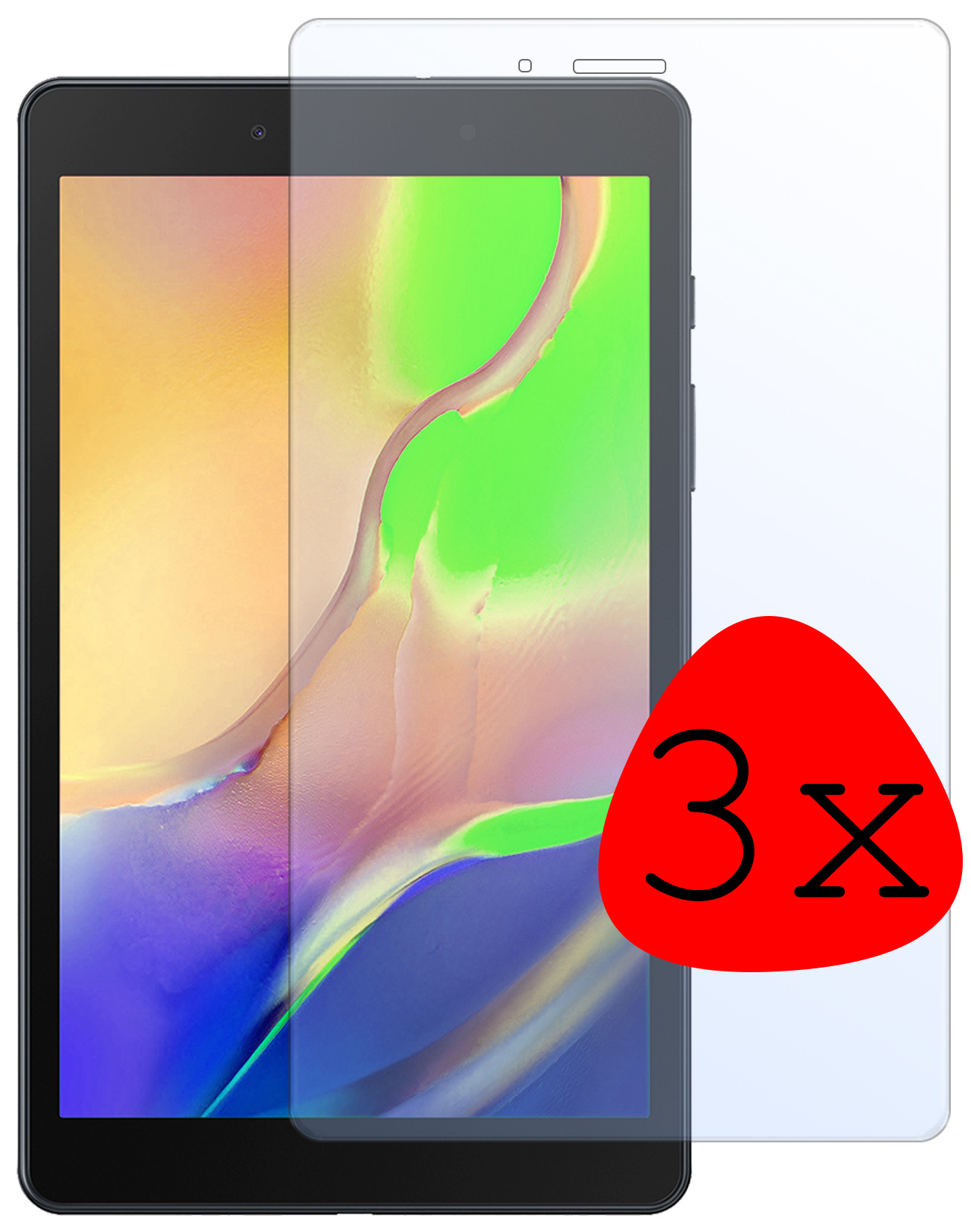 BASEY. Screenprotector Geschikt voor Samsung Galaxy Tab A 8.0 (2019) Screenprotector Tempered Glass - Screenprotector Geschikt voor Samsung Tab A 8.0 (2019) Screen Protector Beschermglas - 3 Stuks