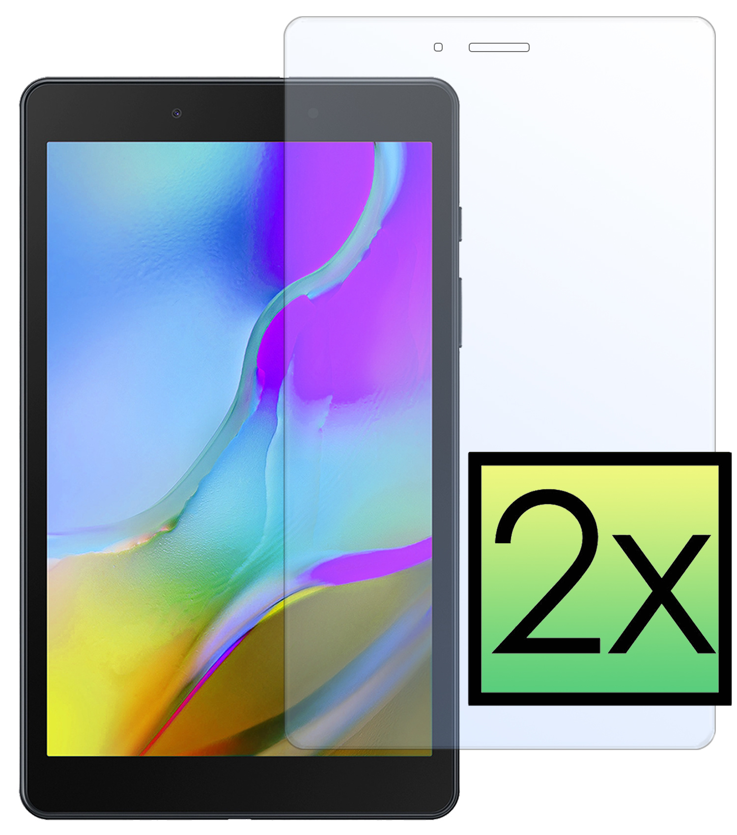 NoXx Screenprotector Geschikt voor Samsung Galaxy Tab A 8.0 (2019) Screenprotector Bescherm Glas Screen Protector - 2x