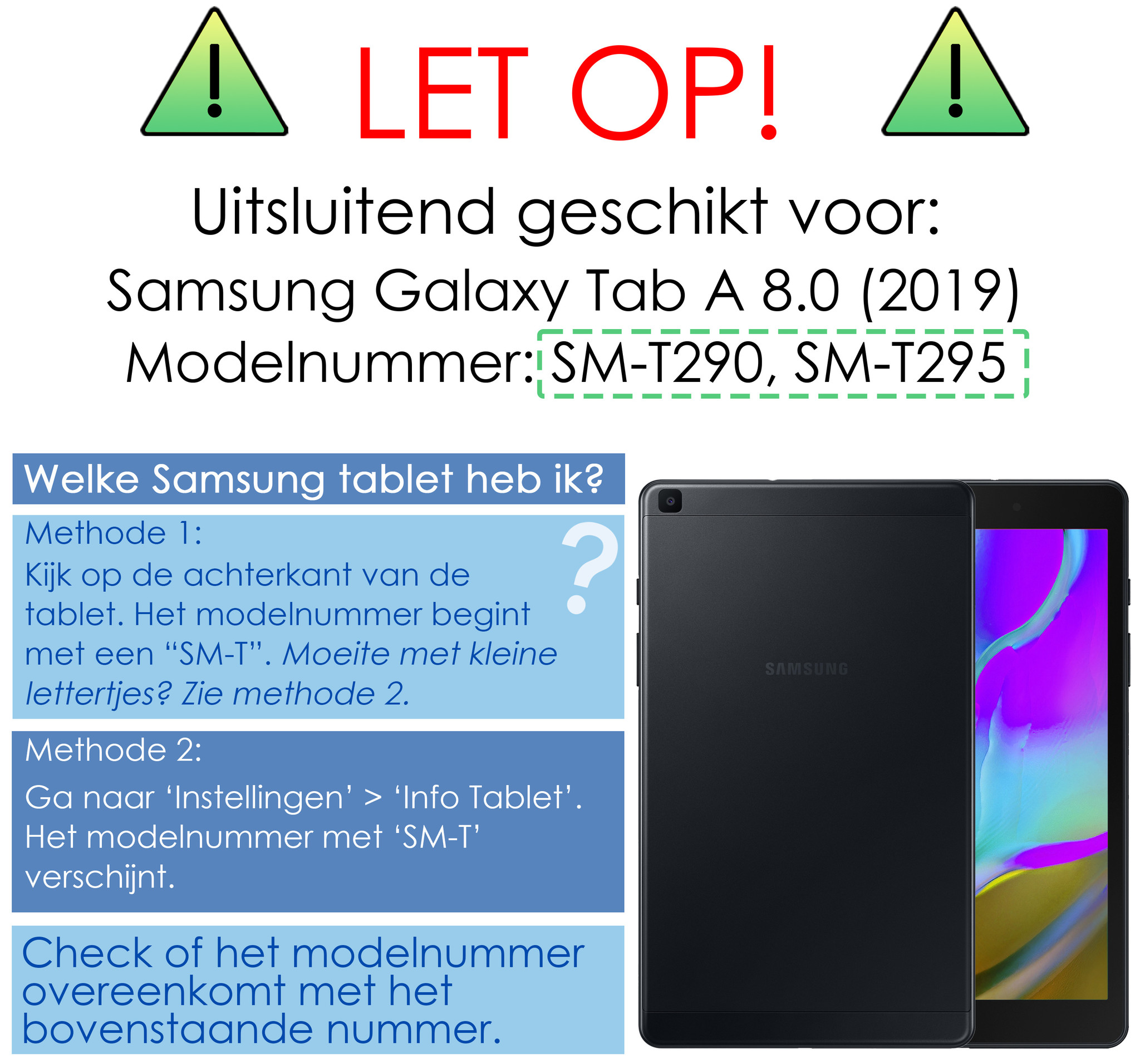 NoXx Screenprotector Geschikt voor Samsung Galaxy Tab A 8.0 (2019) Screenprotector Bescherm Glas Screen Protector - 2x