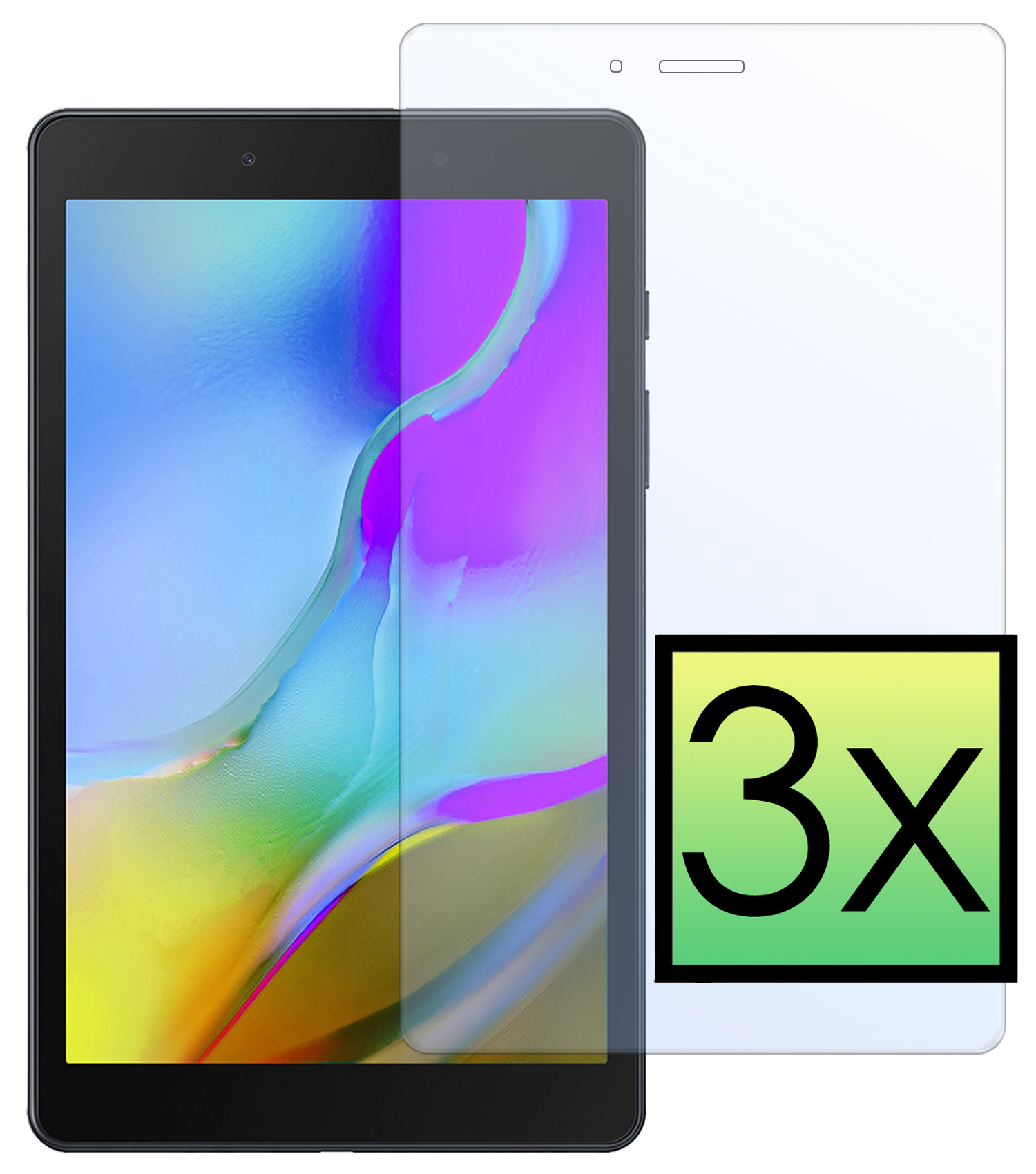 NoXx Screenprotector Geschikt voor Samsung Galaxy Tab A 8.0 (2019) Screenprotector Bescherm Glas Screen Protector - 3x