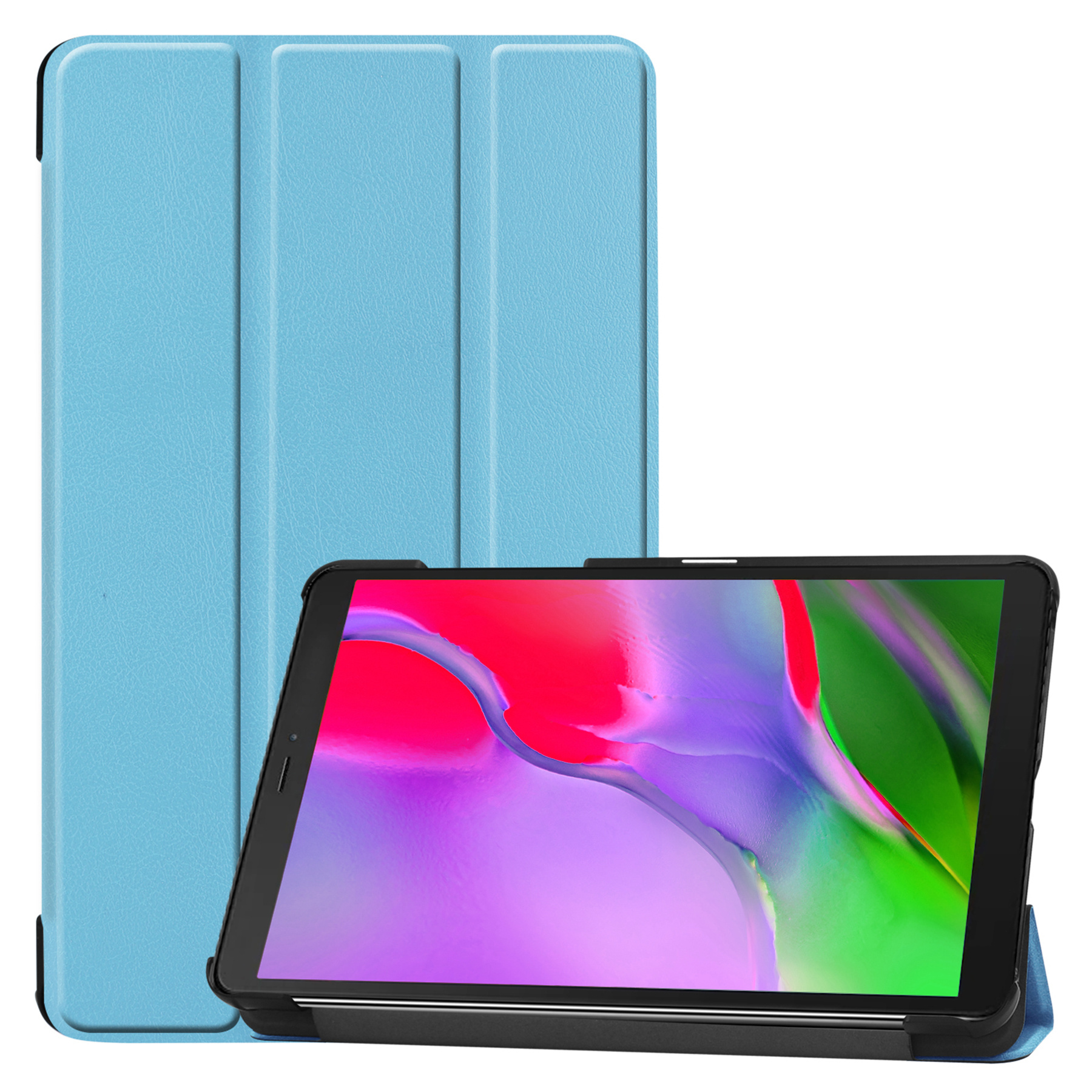 Nomfy Hoes Geschikt voor Samsung Galaxy Tab A 8.0 (2019) Hoes Tri-fold Tablet Hoesje Case - Hoesje Geschikt voor Samsung Tab A 8.0 (2019) Hoesje Hardcover Bookcase - Lichtblauw
