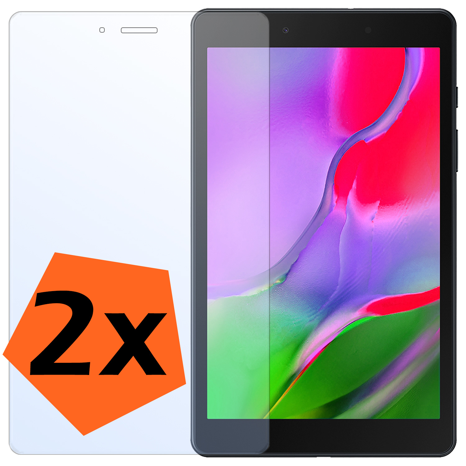 Nomfy Screenprotector Geschikt voor Samsung Galaxy Tab A 8.0 (2019) Screenprotector Bescherm Glas - Screen Protector Geschikt voor Samsung Tab A 8.0 (2019) Screenprotector Tempered Glass - 2 PACK