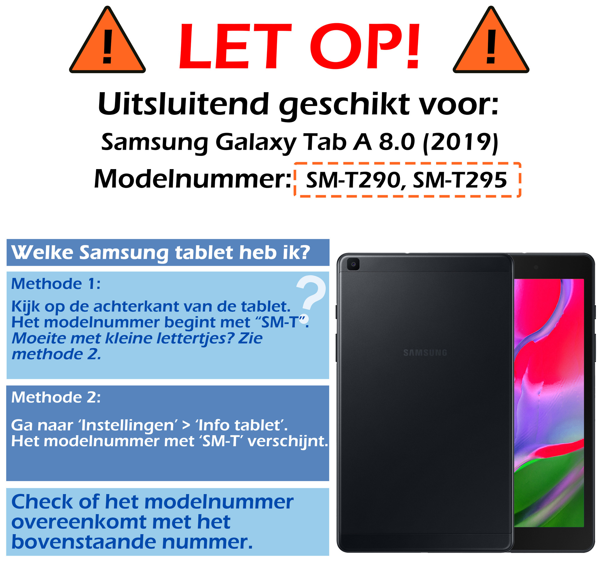 Nomfy Samsung Galaxy Tab A 8.0 2019 Screenprotector Bescherm Glas - Samsung Galaxy Tab A 8.0 2019 Screen Protector Tempered Glass - 2 Stuks
