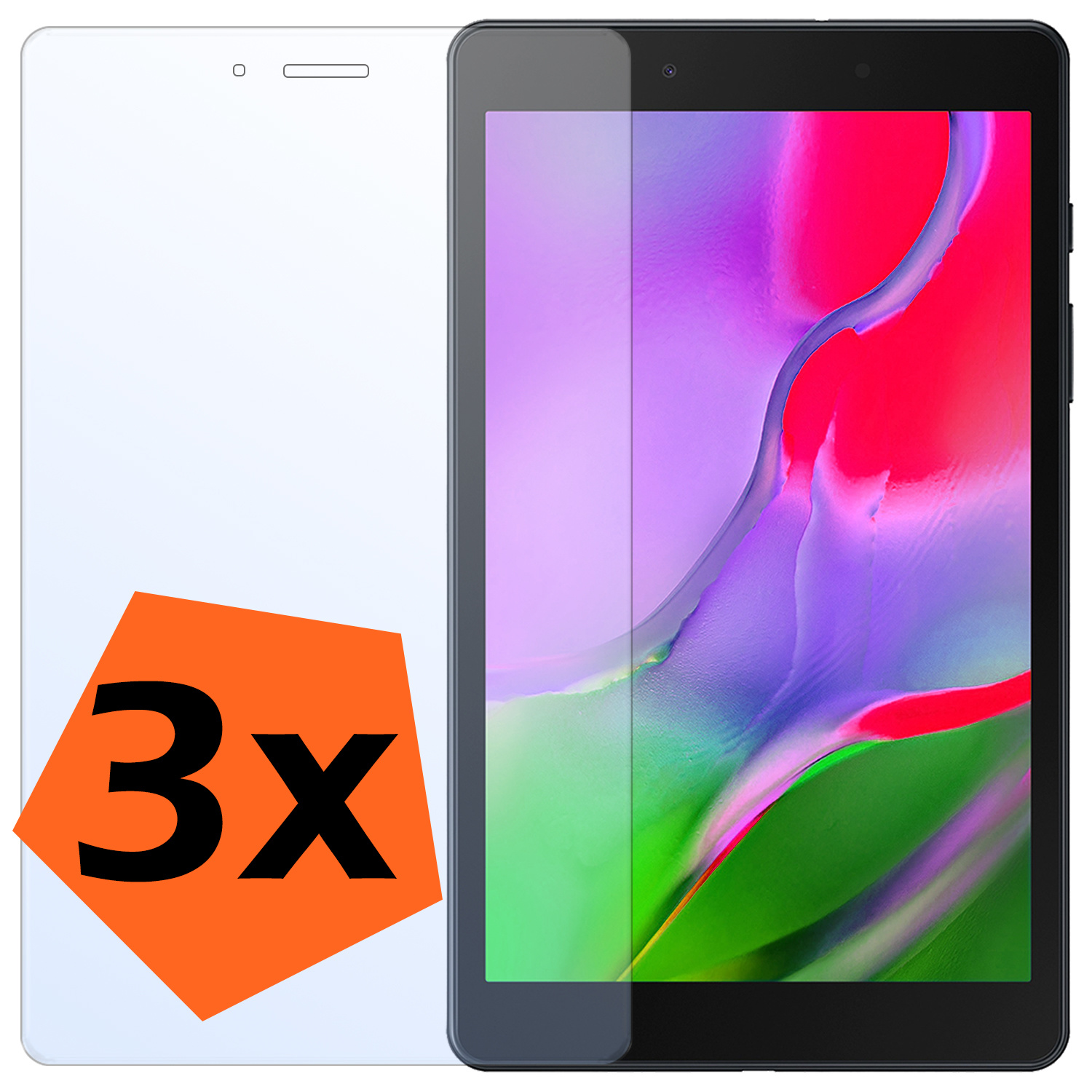 Nomfy Screenprotector Geschikt voor Samsung Galaxy Tab A 8.0 (2019) Screenprotector Bescherm Glas - Screen Protector Geschikt voor Samsung Tab A 8.0 (2019) Screenprotector Tempered Glass - 3 PACK