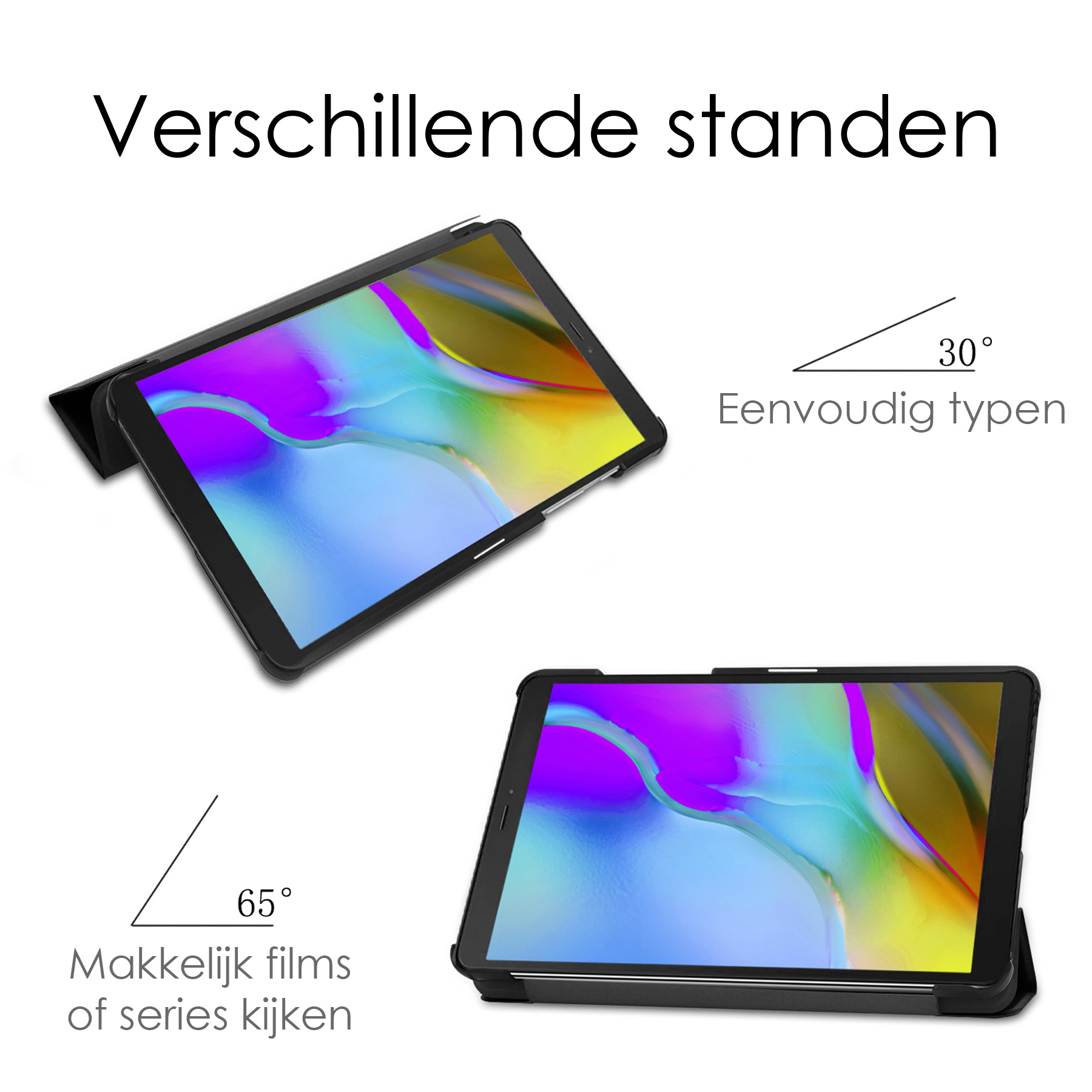 NoXx Hoesje Geschikt voor Samsung Galaxy Tab A 8.0 (2019) Hoesje Case Hard Cover Hoes Book Case - Grijs