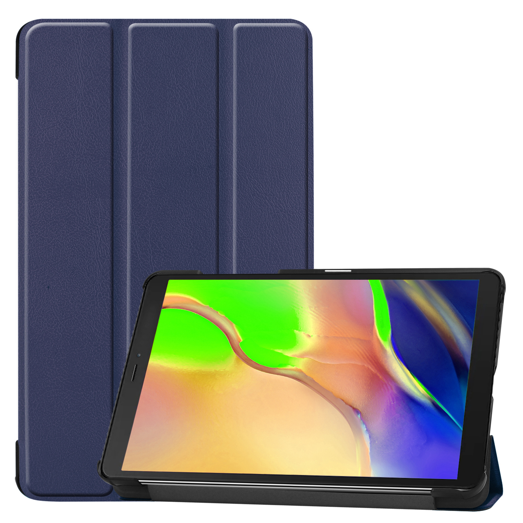 BASEY. Hoesje Geschikt voor Samsung Galaxy Tab A 8.0 (2019) Hoes Case Tablet Hoesje Tri-fold - Hoes Geschikt voor Samsung Tab A 8.0 (2019) Hoesje Hard Cover Bookcase Hoes - Donkerblauw