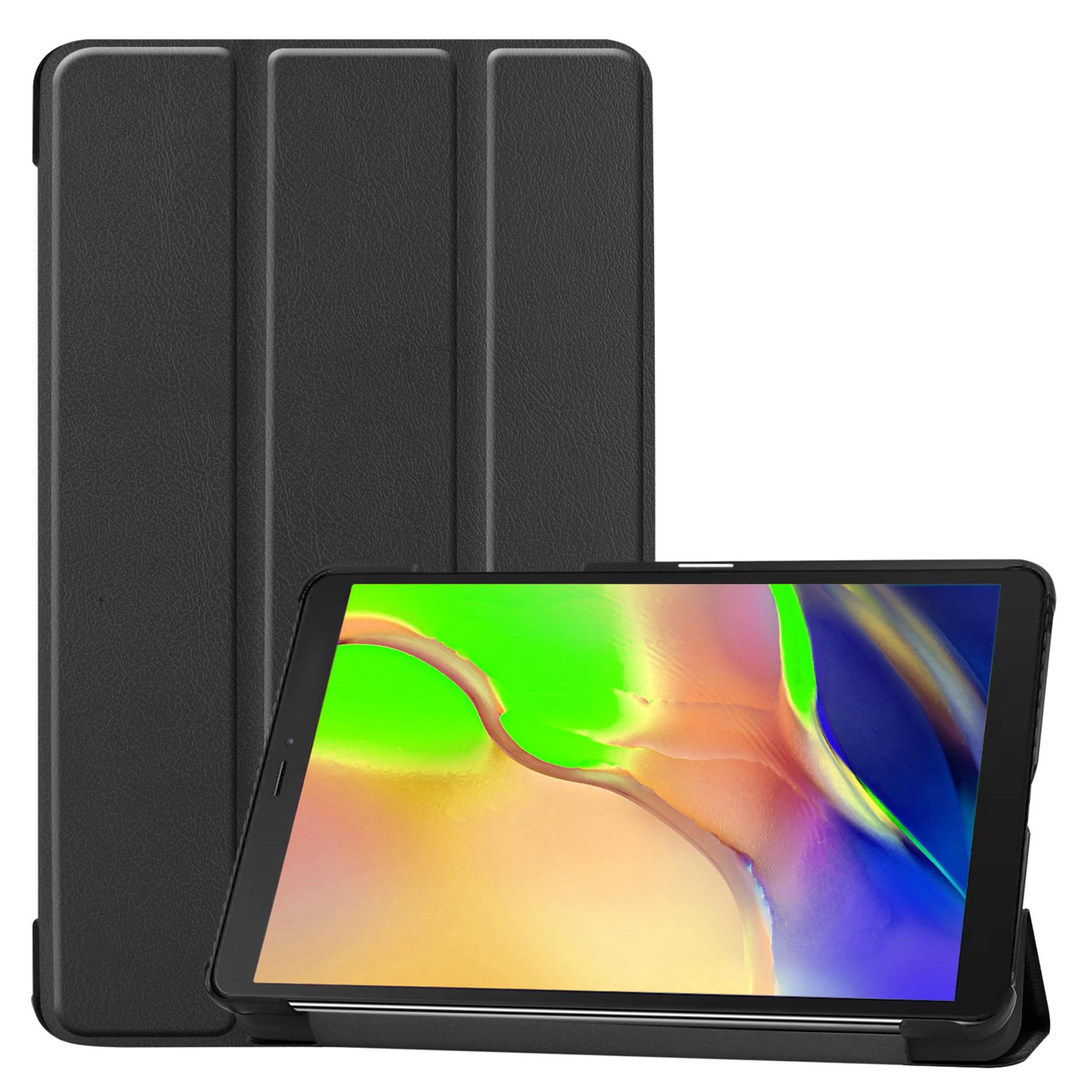 BASEY. Hoesje Geschikt voor Samsung Galaxy Tab A 8.0 (2019) Hoes Case Tablet Hoesje Tri-fold - Hoes Geschikt voor Samsung Tab A 8.0 (2019) Hoesje Hard Cover Bookcase Hoes - Zwart