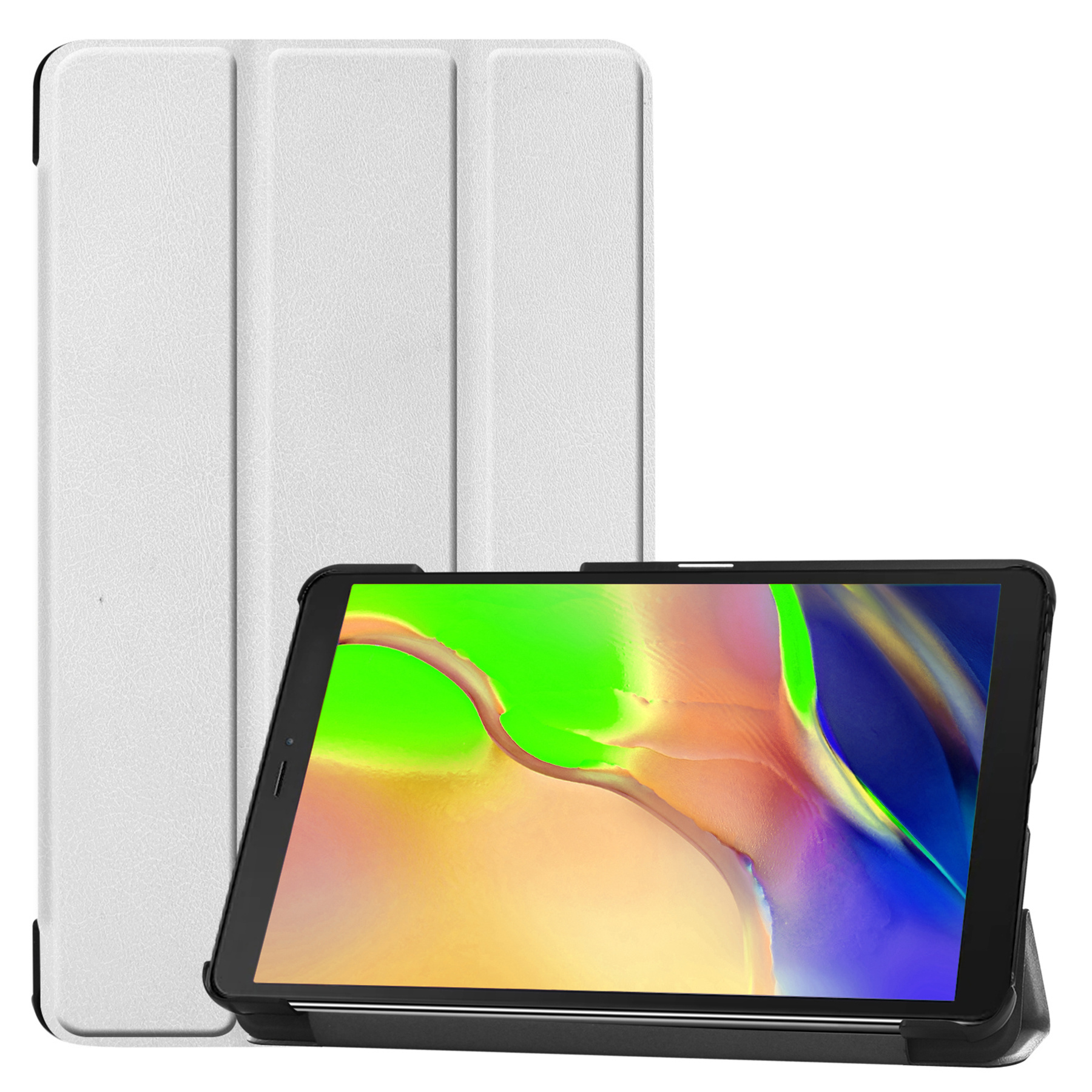 BASEY. Hoesje Geschikt voor Samsung Galaxy Tab A 8.0 (2019) Hoes Case Tablet Hoesje Tri-fold - Hoes Geschikt voor Samsung Tab A 8.0 (2019) Hoesje Hard Cover Bookcase Hoes - Wit