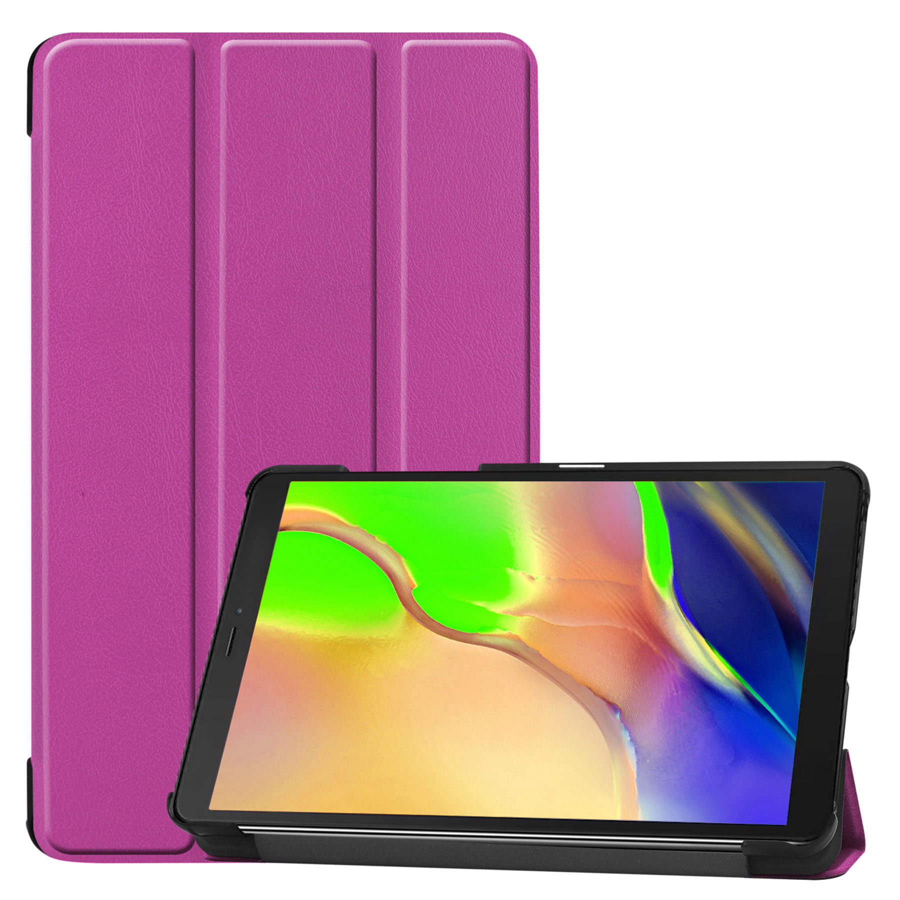 BASEY. Hoesje Geschikt voor Samsung Galaxy Tab A 8.0 (2019) Hoes Case Tablet Hoesje Tri-fold - Hoes Geschikt voor Samsung Tab A 8.0 (2019) Hoesje Hard Cover Bookcase Hoes - Paars
